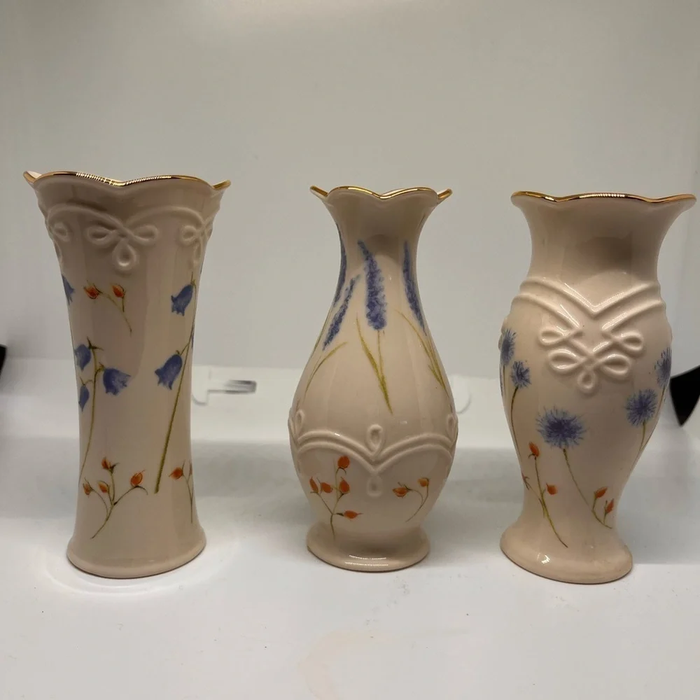 Three Lenox Bud Vases, Still New In Box, Set of Three Porcelain Bud Vases.